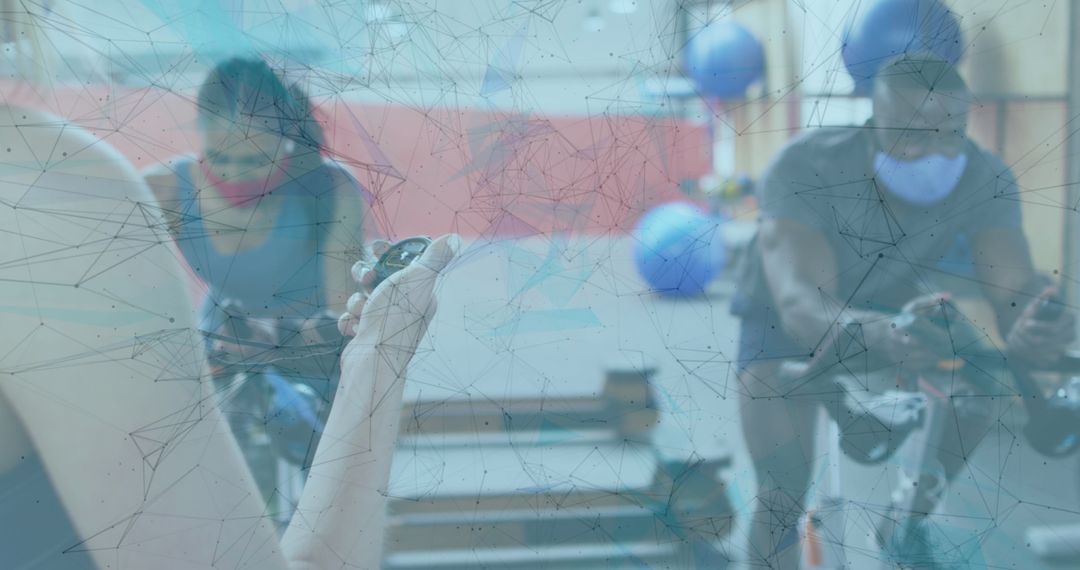 Diverse People Exercising with Masks During Global Pandemic