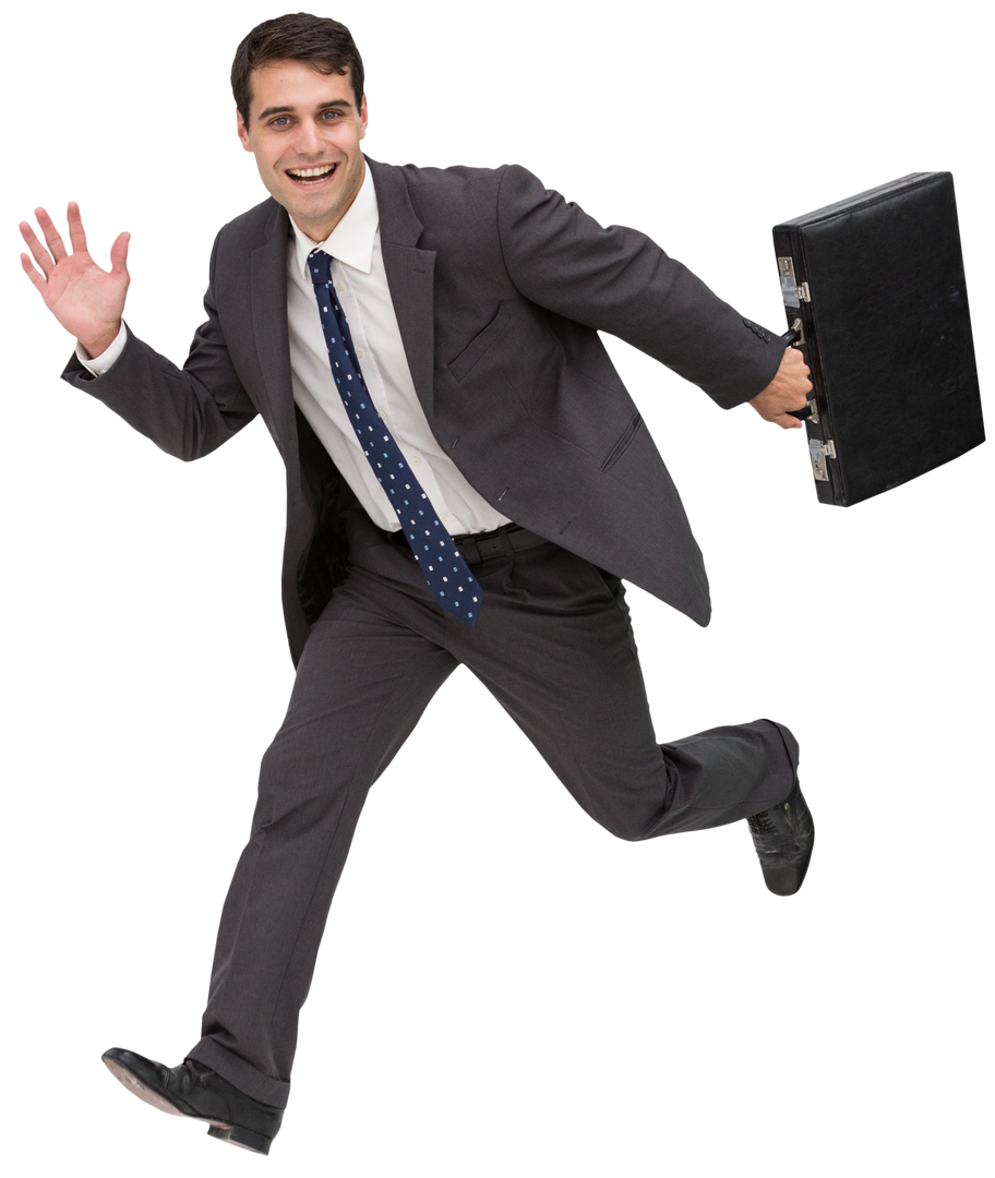 Transparent Busy Businessman Running with Briefcase - Download Free Stock Images Pikwizard.com