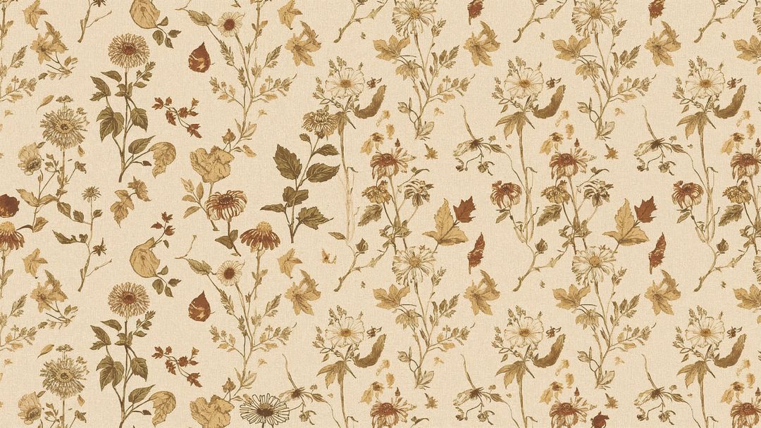 Vintage Floral Botanical Pattern with Elegant Detailing