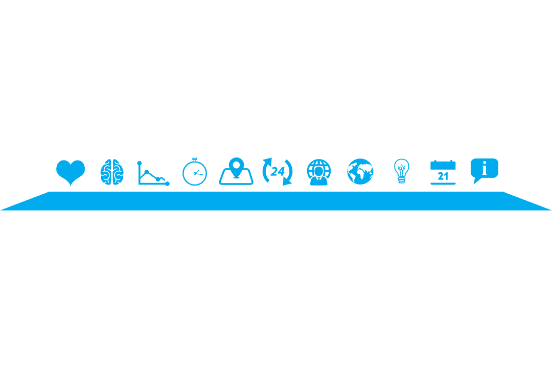 Digital Blue Media Business Icons with Transparent Background