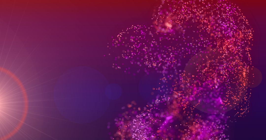 Abstract Particle Cloud on Vibrant Purple Background