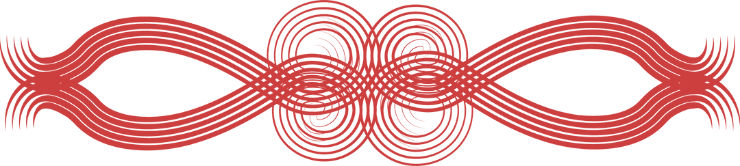 Red Symmetrical Abstract Shape on Transparent Background