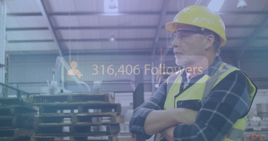 Factory Worker Managing Social Media Growth