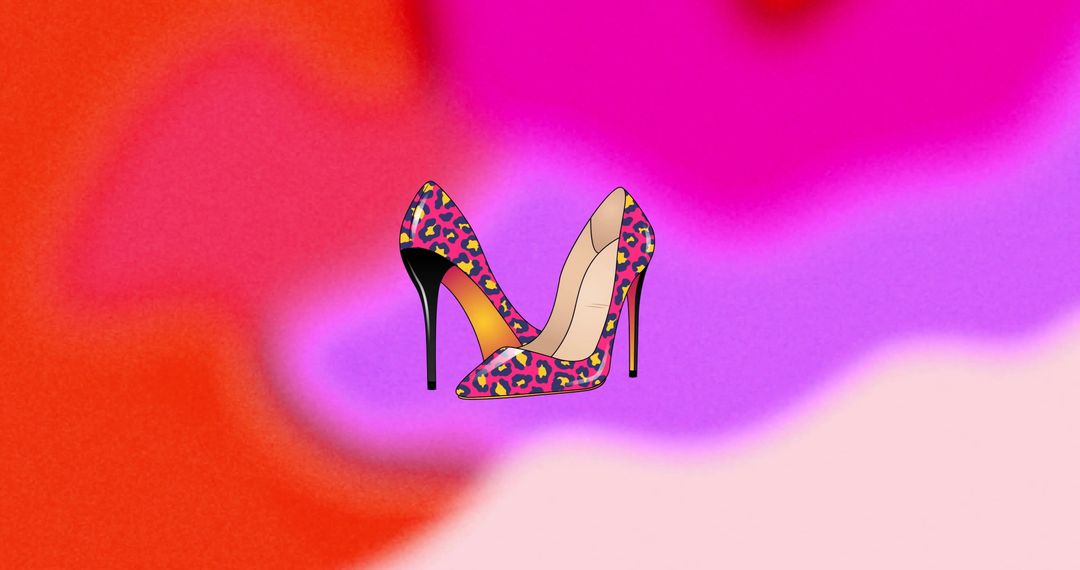 Leopard Print High Heels on Vibrant Gradient Background - Free Images, Stock Photos and Pictures on Pikwizard.com