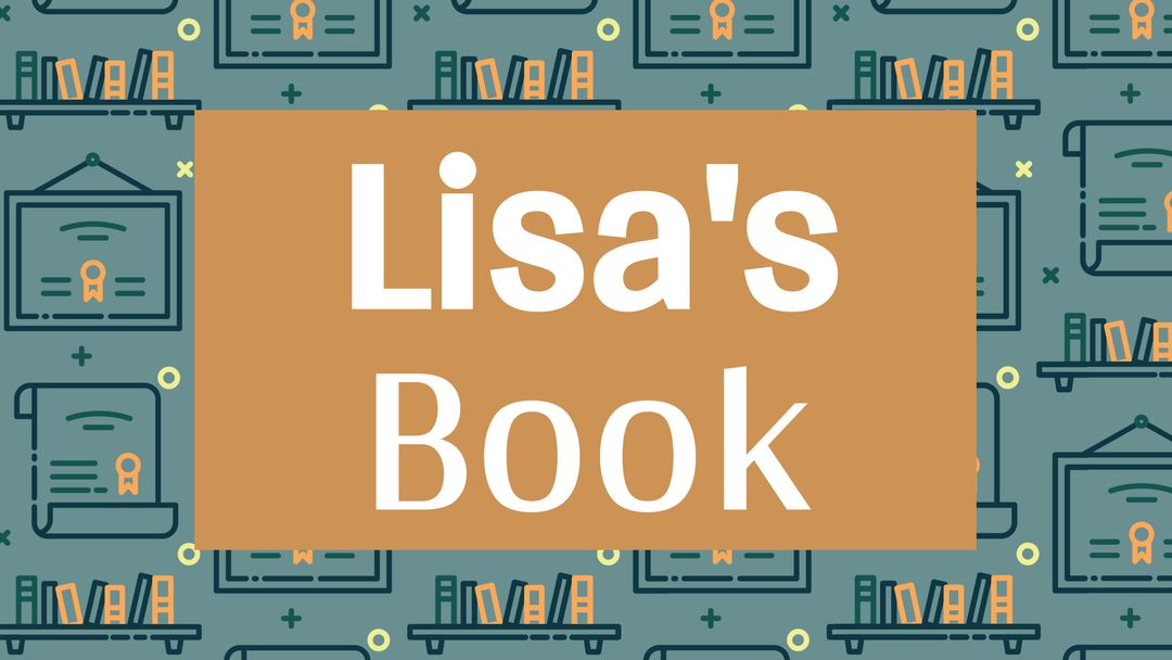 Lisa's Book Title Banner with Book Pattern Background - Download Free Stock Templates Pikwizard.com