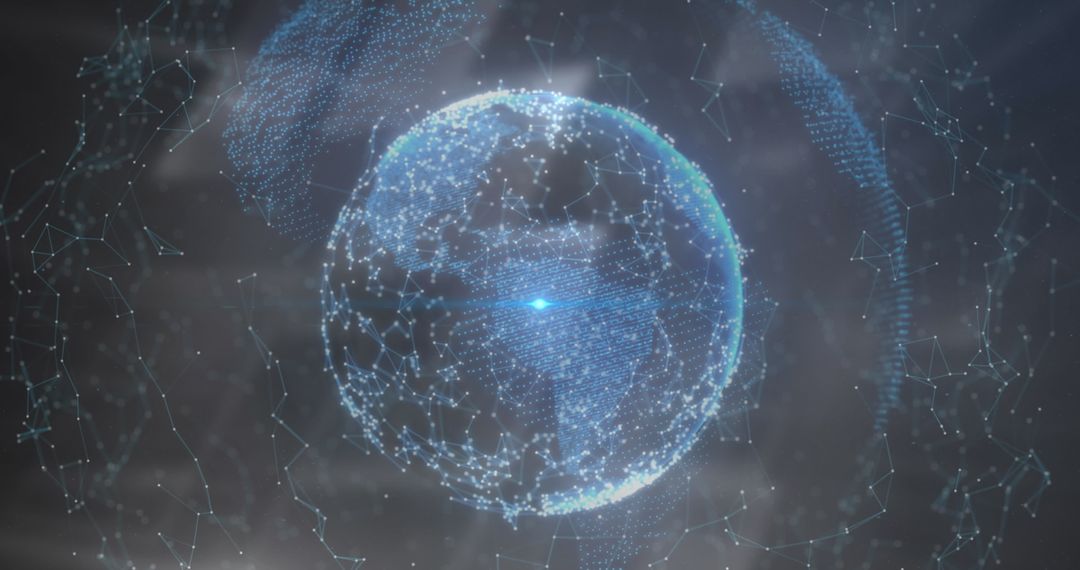 Glowing Digital Globe with Network Connections