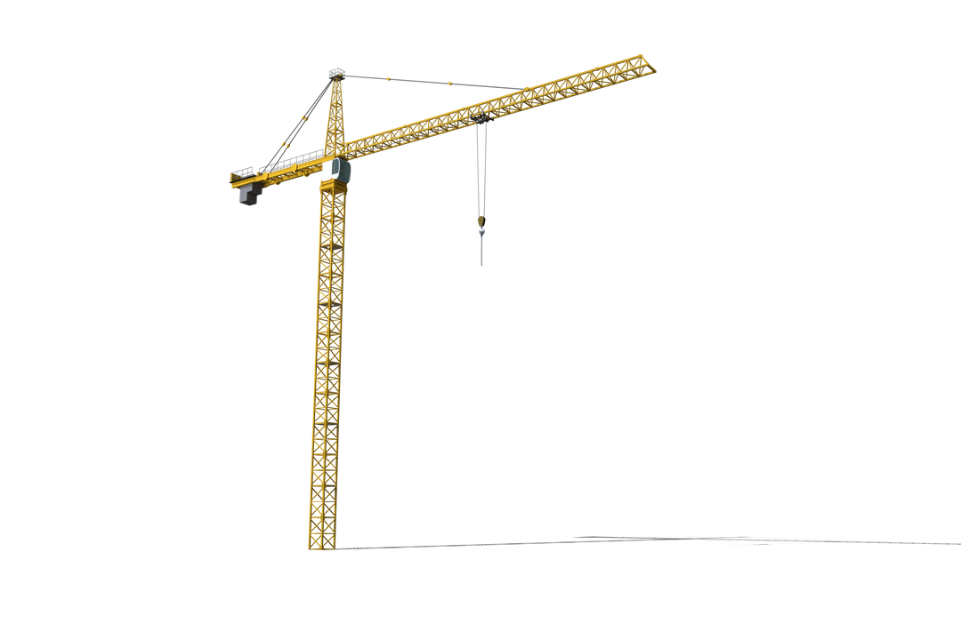 Tall Construction Crane Cutout Against Transparent Background - Download Free Stock Images Pikwizard.com