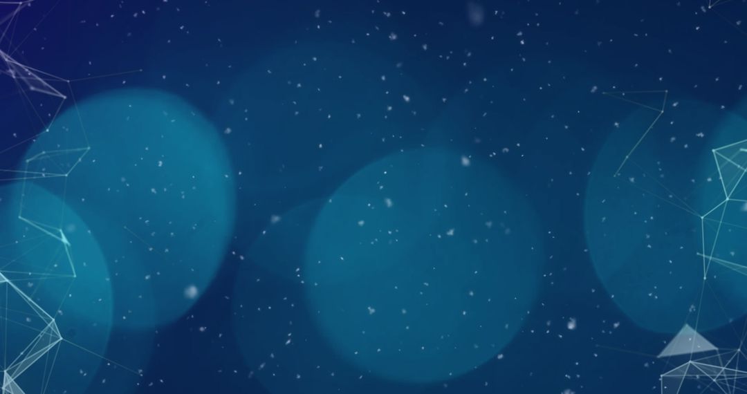Futuristic Digital Network with Bokeh and Snowfall Effect