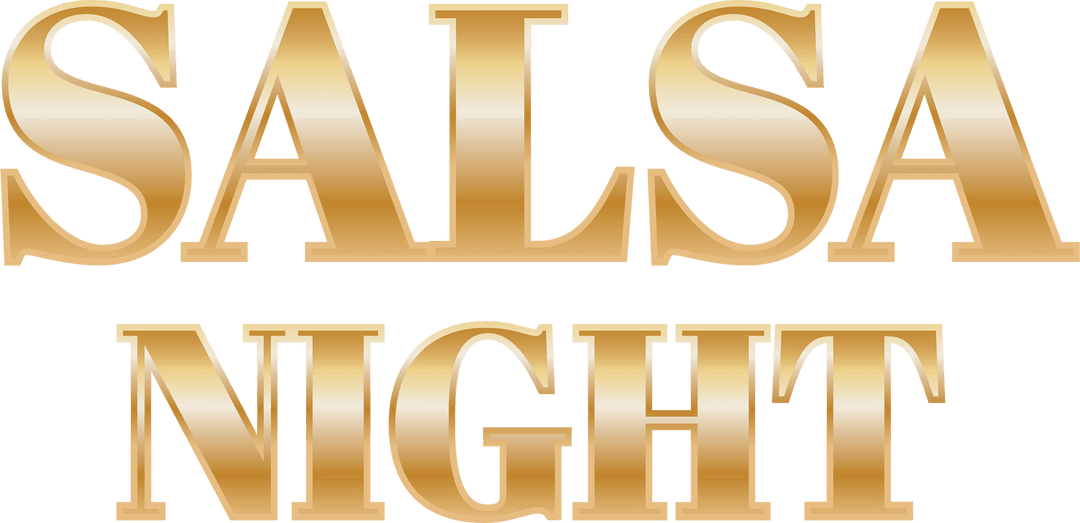 Gold Salsa Night Text on Transparent Background for Parties