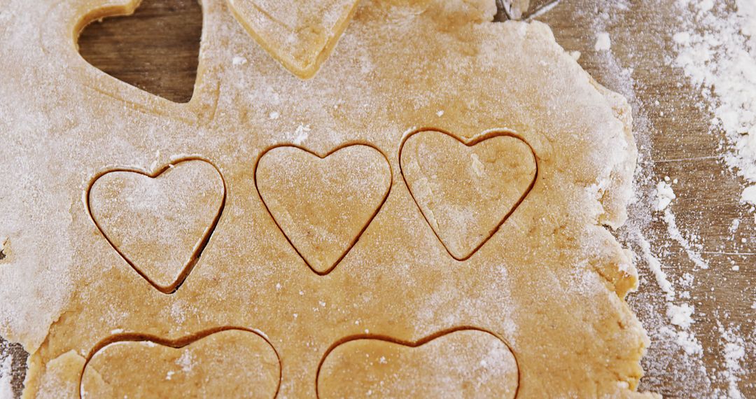 Heart-shaped cookie dough on wooden surface - Free Images, Stock Photos and Pictures on Pikwizard.com