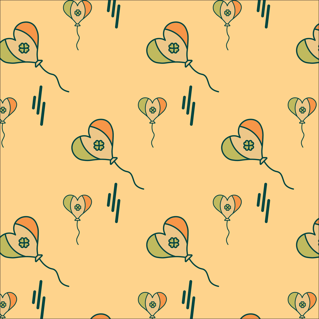 Colorful Heart-shaped Balloon Pattern with Transparent Background