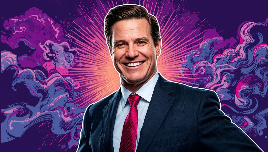 Imaginative AI Portrait of Smiling Businessman in Vibrant Colors