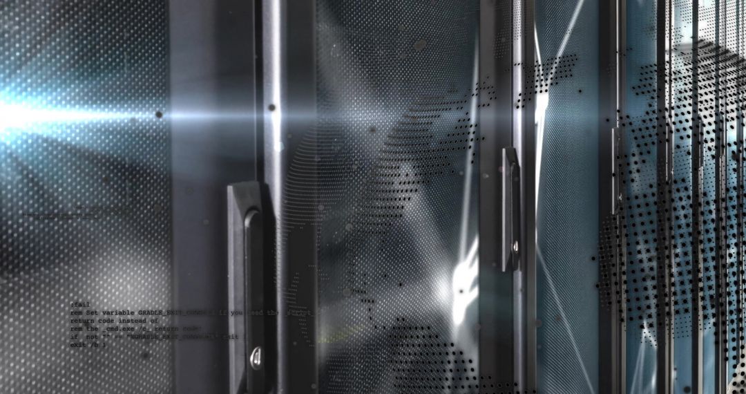 Futuristic Metallic Mesh with Light Reflections