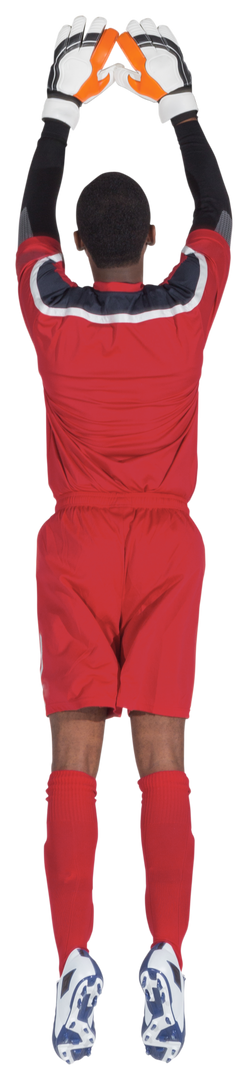 Transparent image of goalkeeper in red uniform jumping to make a save - Download Free Stock Images Pikwizard.com