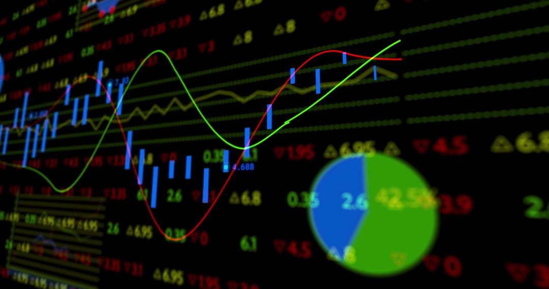 Stock Exchange Data with Dynamic Graphs and Chart Display - Free Images, Stock Photos and Pictures on Pikwizard.com