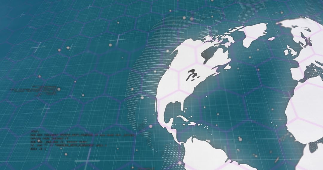 Futuristic Digital Globe with Hexagonal Grid and Data Points