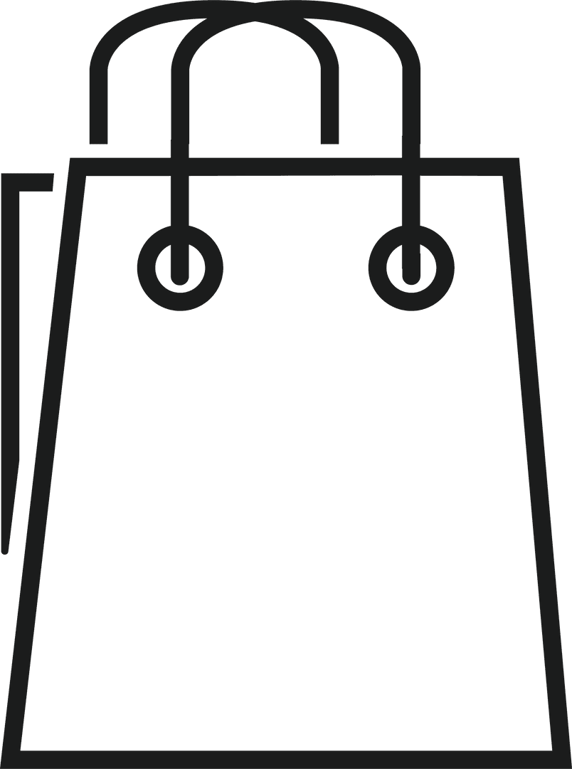 Stylish Transparent Shopping Bag Icon on Clear Background