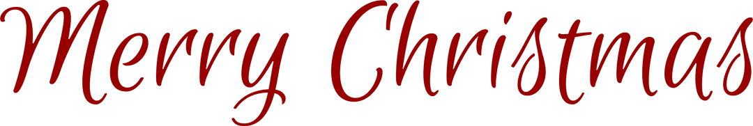 Merry Christmas Text in Red on Transparent Background for Festive Designs