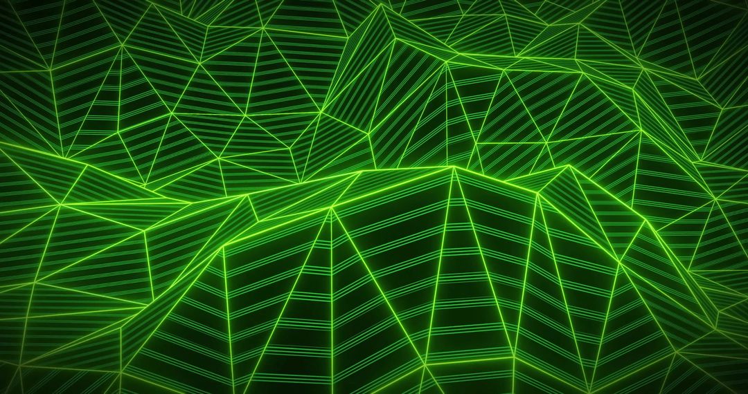 Futuristic Green Digital Wireframe Network Concept