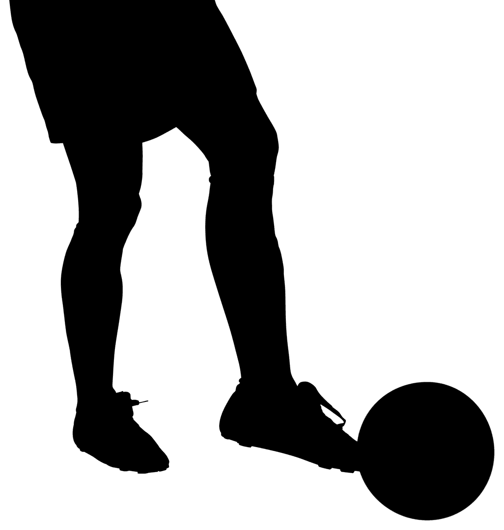 Transparent Silhouette of Male Football Player Jumping for Action