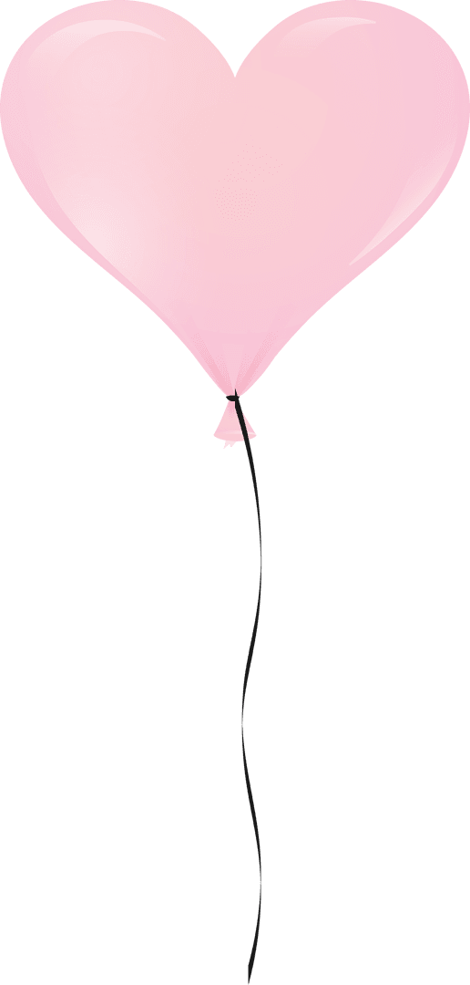 Heart Shaped Pink Balloon on Transparent Background for Valentine's Day