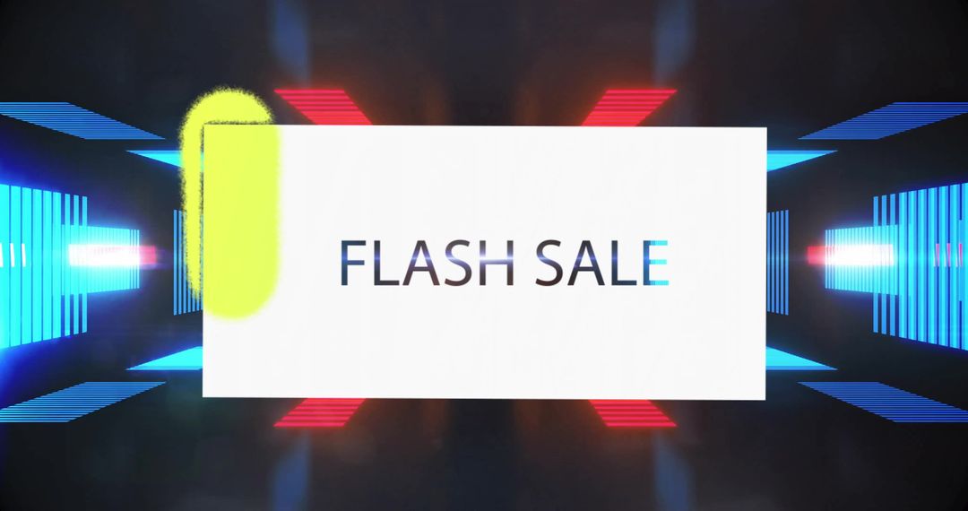 Flash Sale Banner with Futuristic Neon Colors and Abstract Design