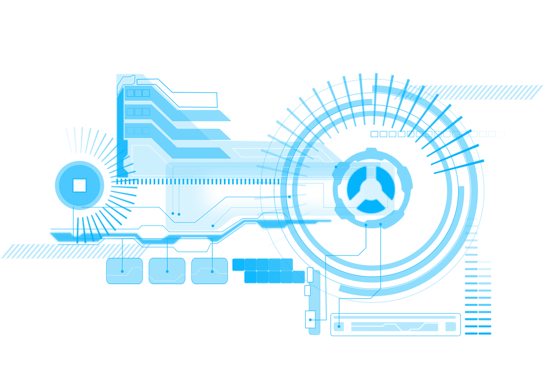 Futuristic Digital Interface with Transparent Background Illustration