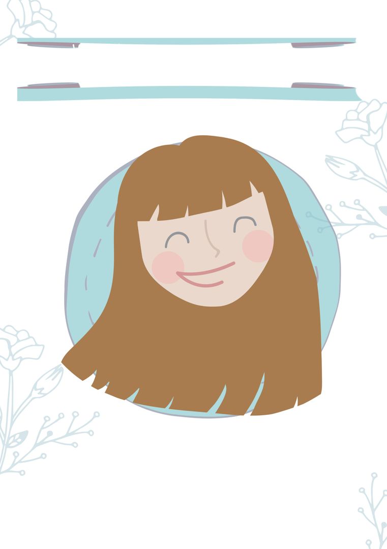 Cheerful Cartoon Girl Illustration for Children's Products