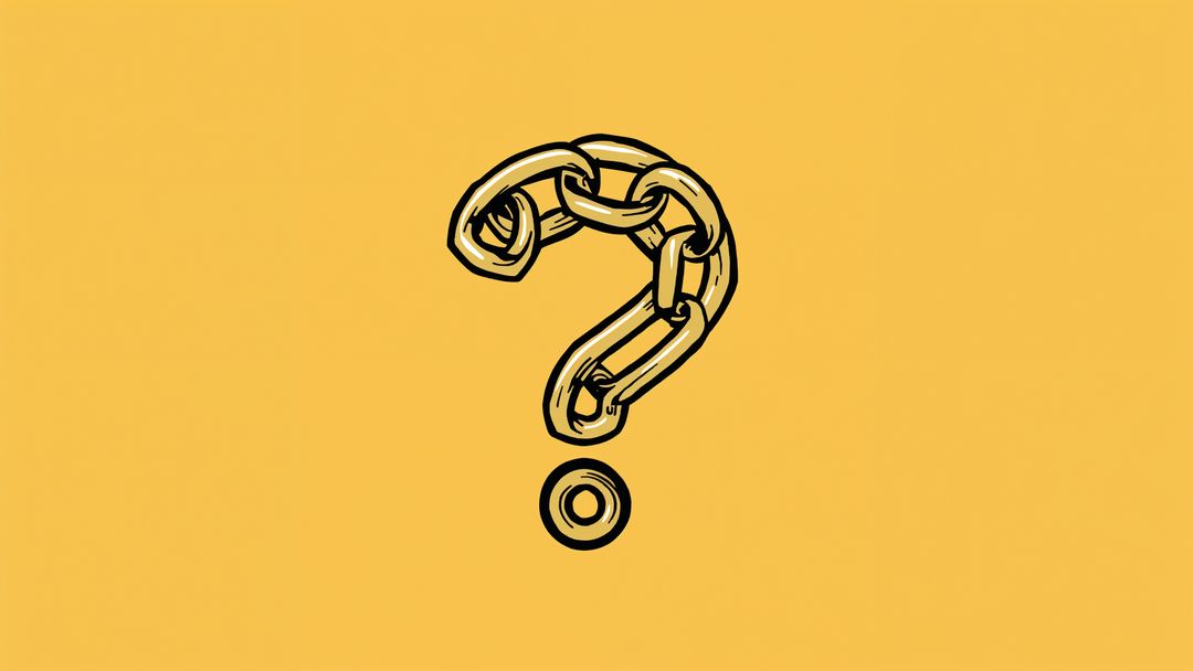 Chain-Link Question Mark Symbol on Vibrant Background