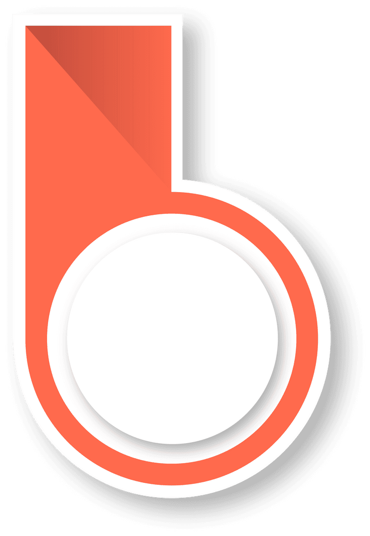 Creative Orange and White Letter B with Copy Space on Transparent Background