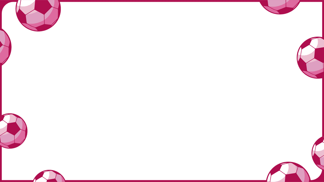 Transparent Magenta Frame with Pink Soccer Ball Motif