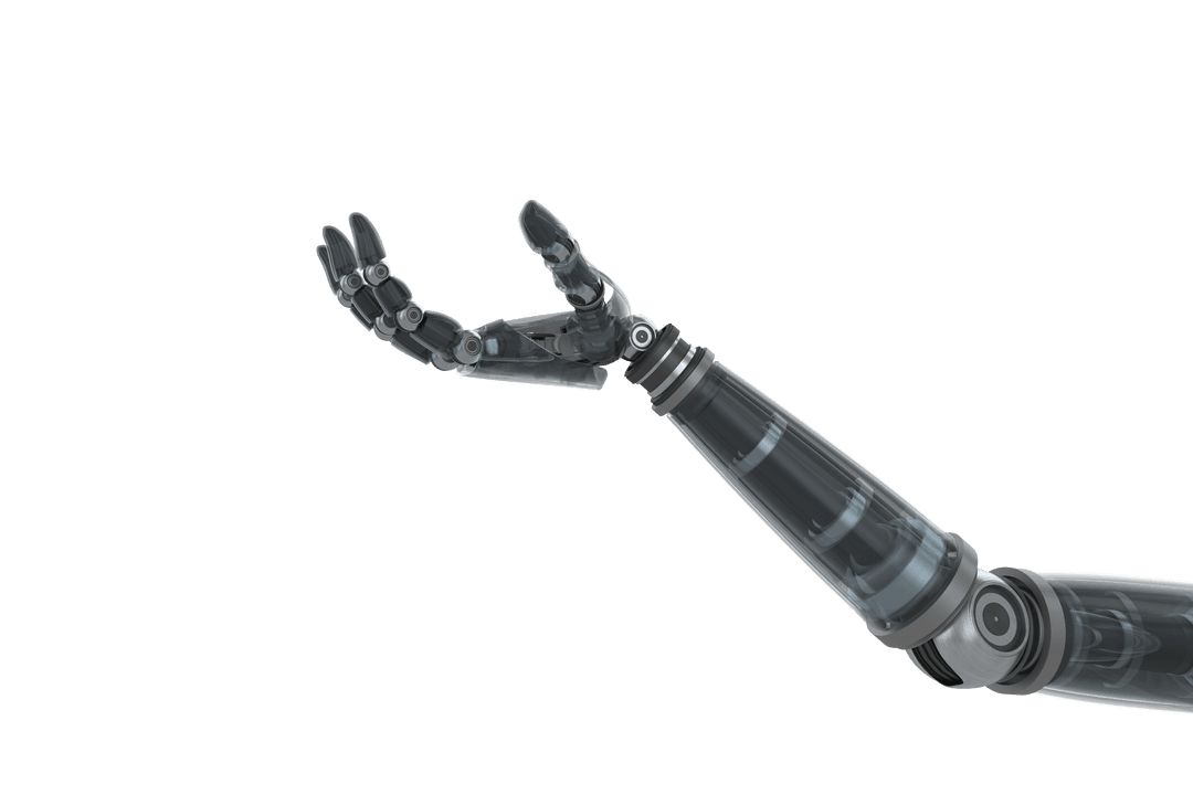 Transparent Robotic Arm Illustration Vector for Technology Design