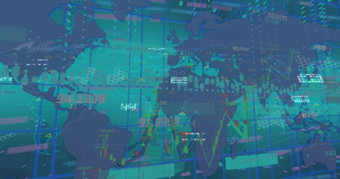 Global Business Data Visualization Over World Map