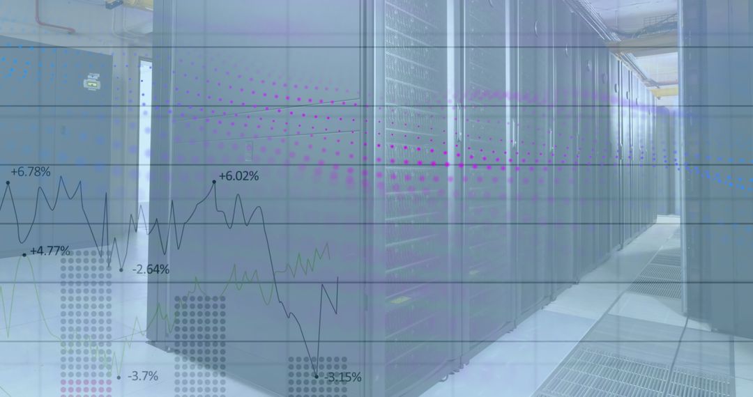 Global Data Network with Financial Overlay in Modern Server Room