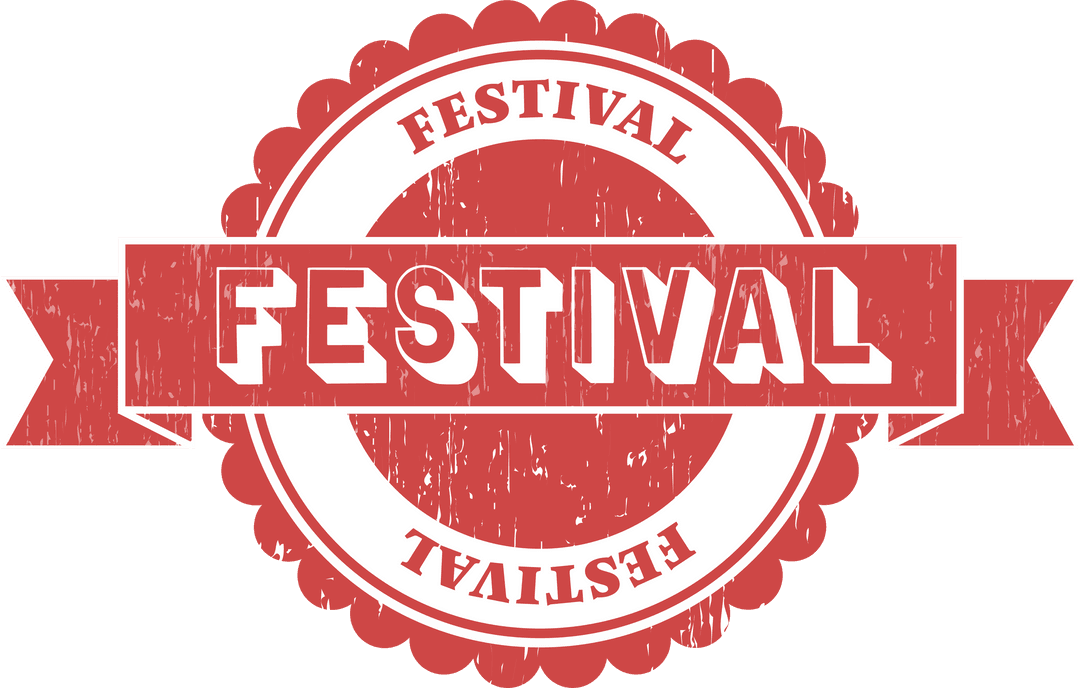 Festival Text Badge on Transparent Background for Events