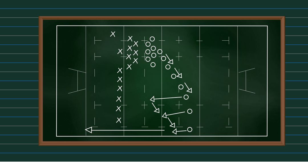 American Football Strategy Play Diagram on Chalkboard - Free Images, Stock Photos and Pictures on Pikwizard.com