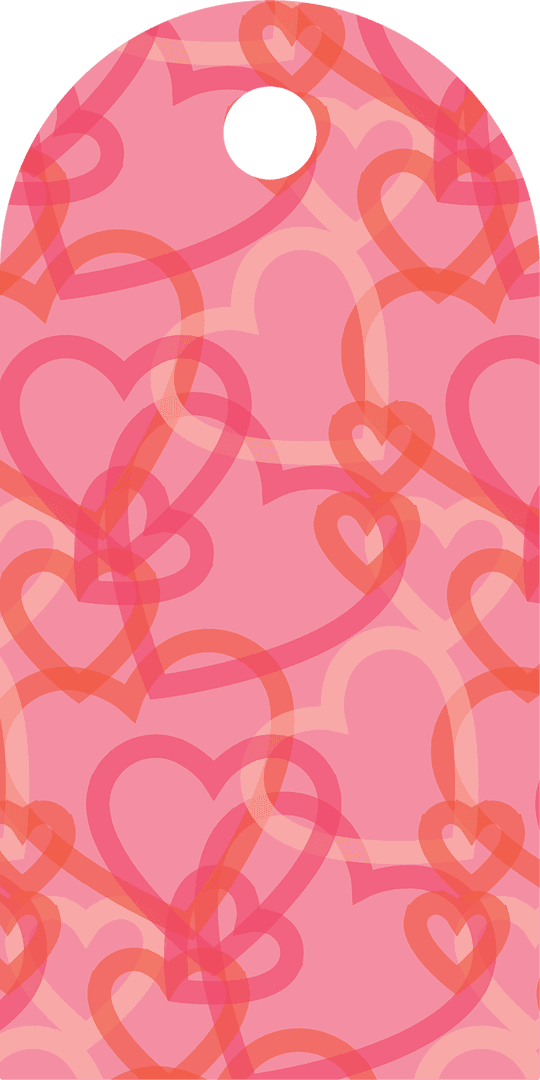 Heart Pattern Label on Transparent Background