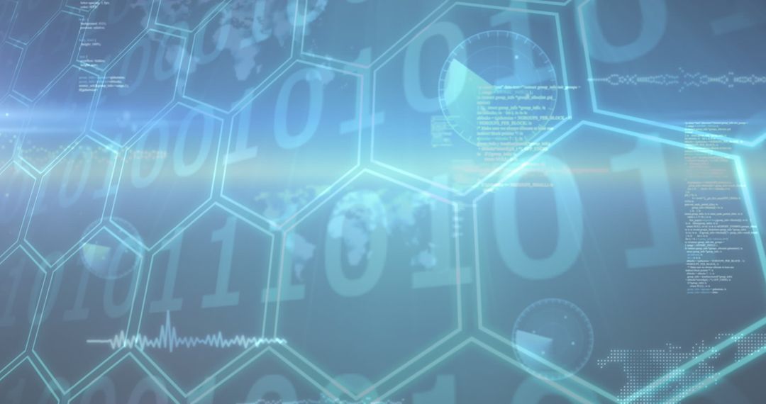 Digital Data Processing Interface with Hexagonal Elements - Free Images, Stock Photos and Pictures on Pikwizard.com