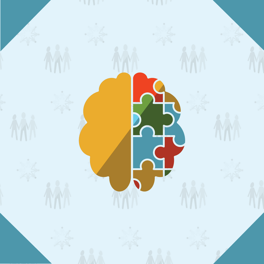 Transparent Brain Puzzle Symbol for Mental Health Concepts