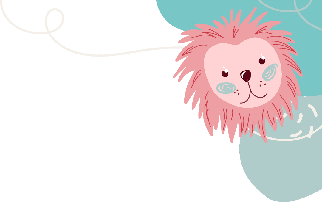 Playful Fantasy Animal Head with Vibrant Pastel Design on Transparent Canvas