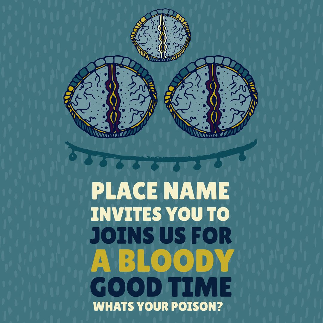 Halloween Party Invitation with Quirky Brain Graphics