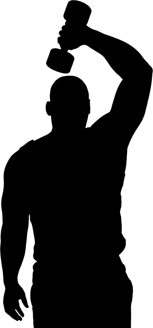 Man with Dumbbell Transparent PNG Silhouette for Gym Concepts