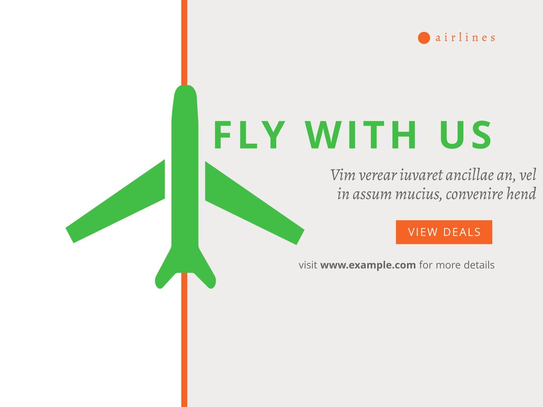 Green Airplane Travel Promotion Template for Airlines