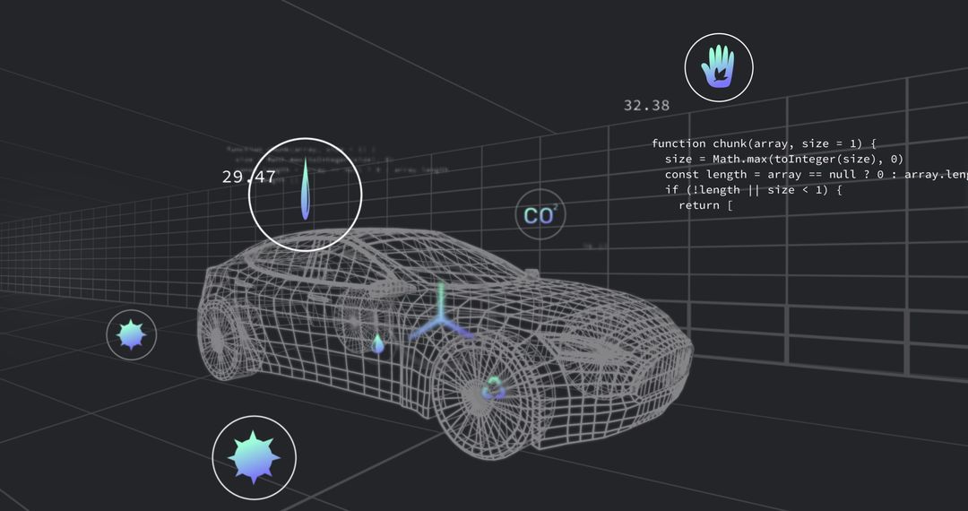 3D Car Model with Digital Interface and Programming Codes