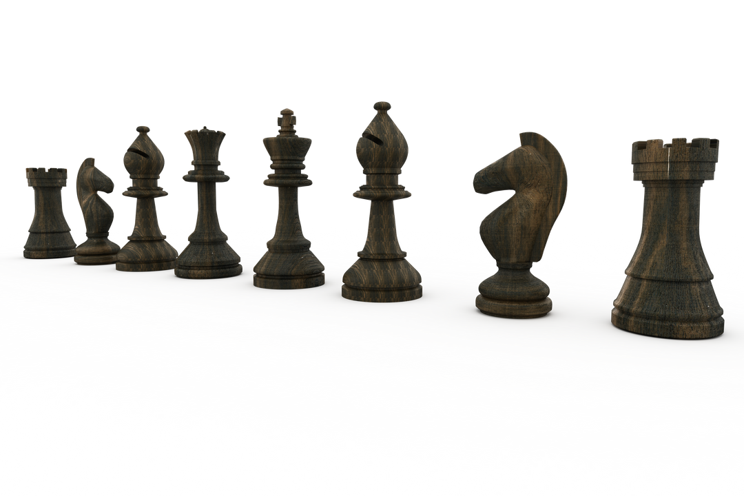 Transparent Image of Black Chess Pieces in a Row - Download Free Stock Images Pikwizard.com