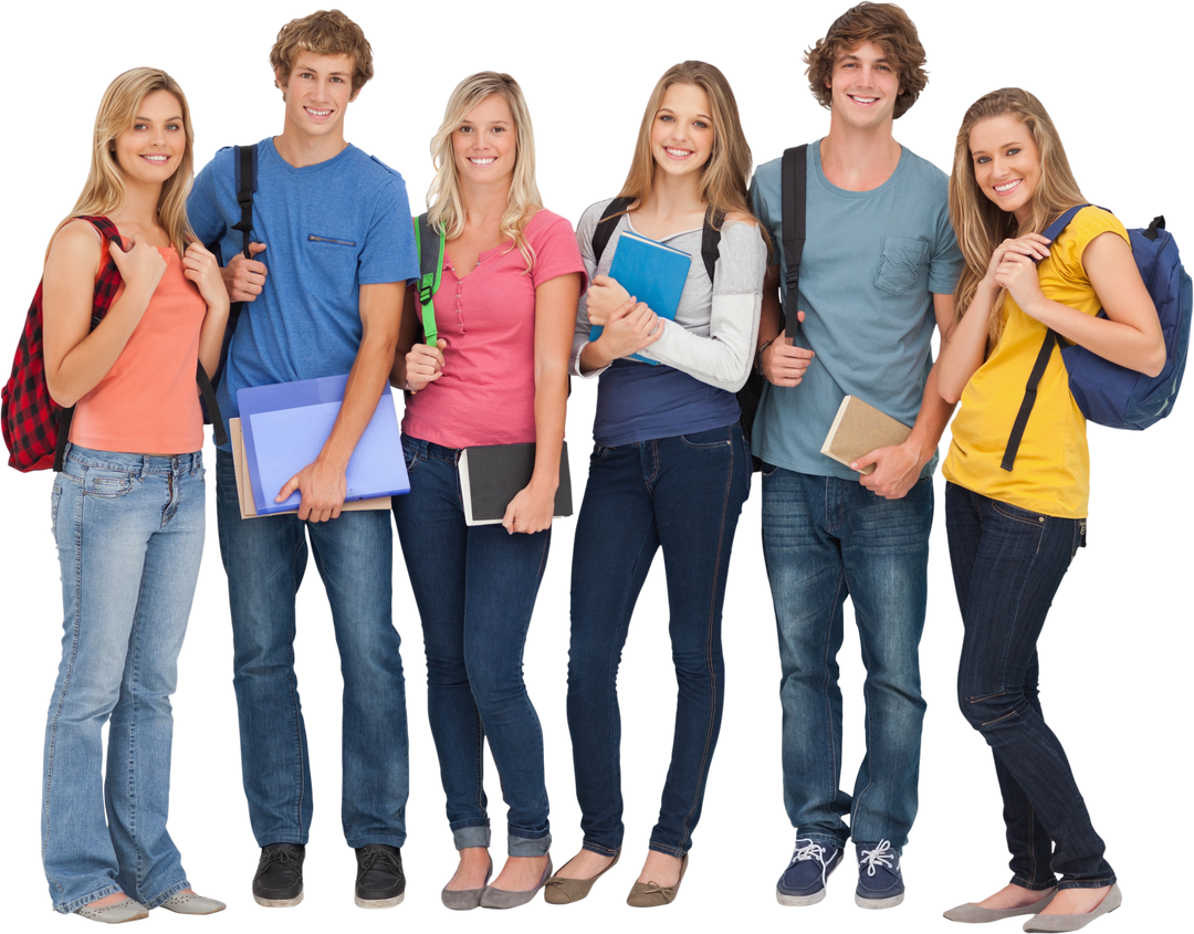 Group of Smiling Students with Backpacks, Transparent Background - Download Free Stock Images Pikwizard.com