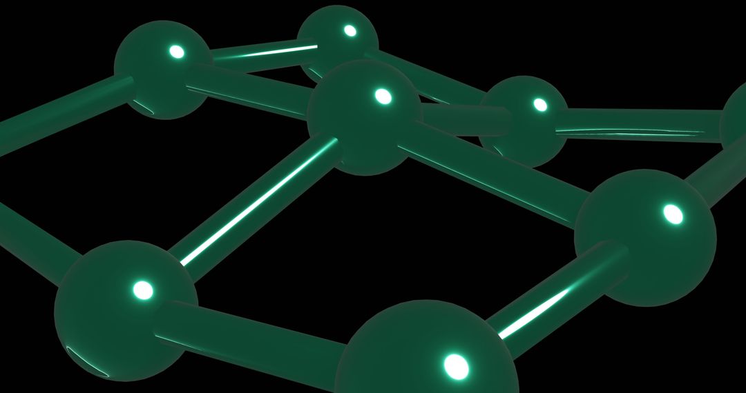 Digital Network Structure Illuminated on Dark Background