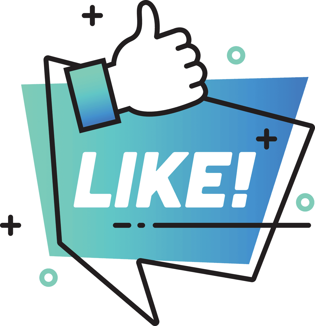 Transparent Social Media Like Icon with Thumb Up