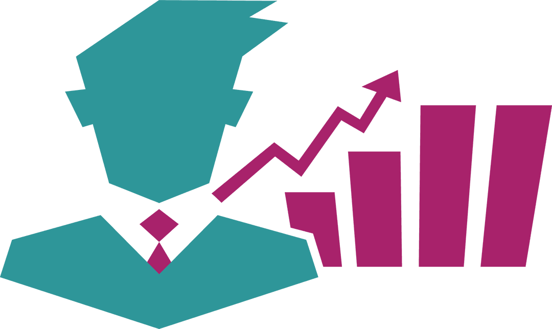 Transparent Vector Businessman with Chart Illustration for Economy Marketing