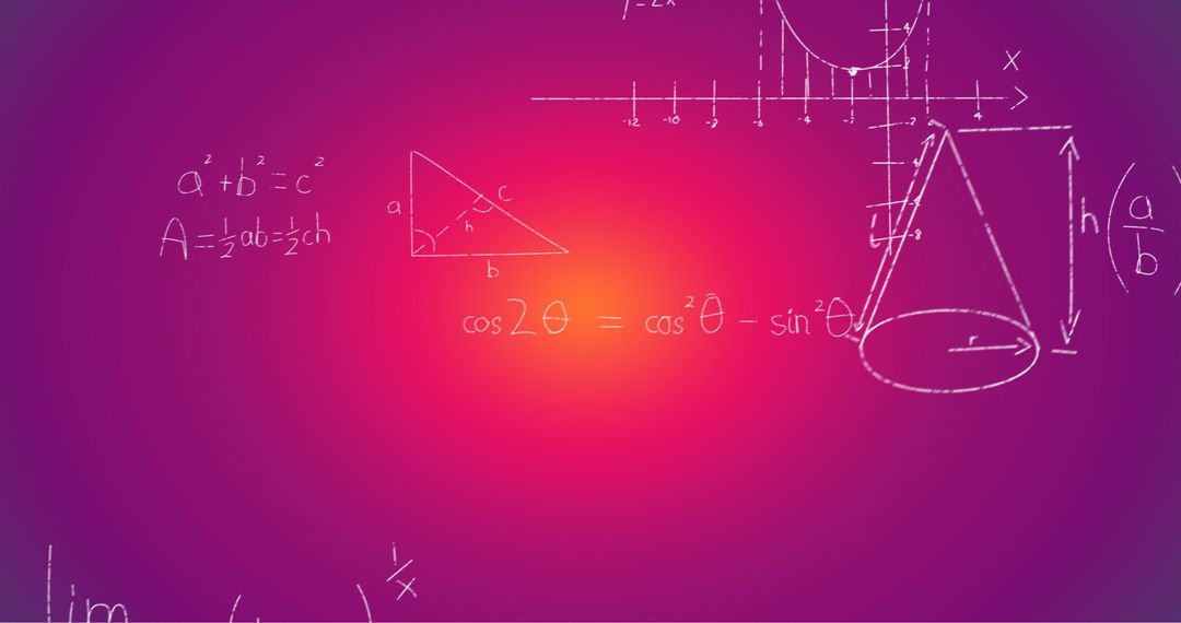 Mathematical Formulas on Gradient Pink Background
